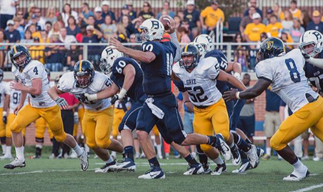 Butler Matt Lancaster (No. 10) passed for three touchdowns and ran for another in the Bulldogs 42-13 victory, Saturday.